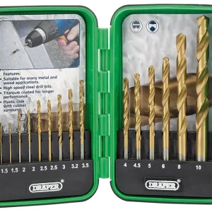 Juego de 25 brocas DRAPER HSS titanio 1 - 10mm