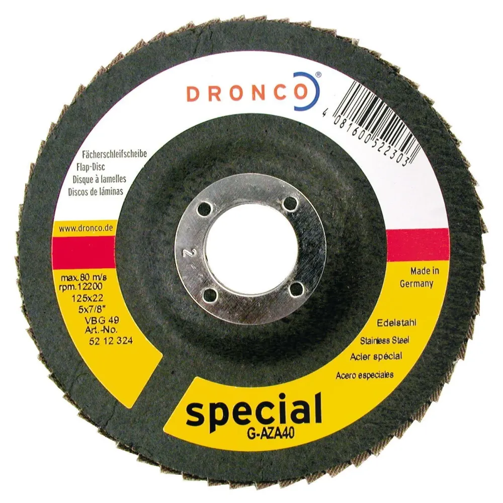 Dronco Disco de láminas abrasivas zirconio (base abombada) G-AZ-