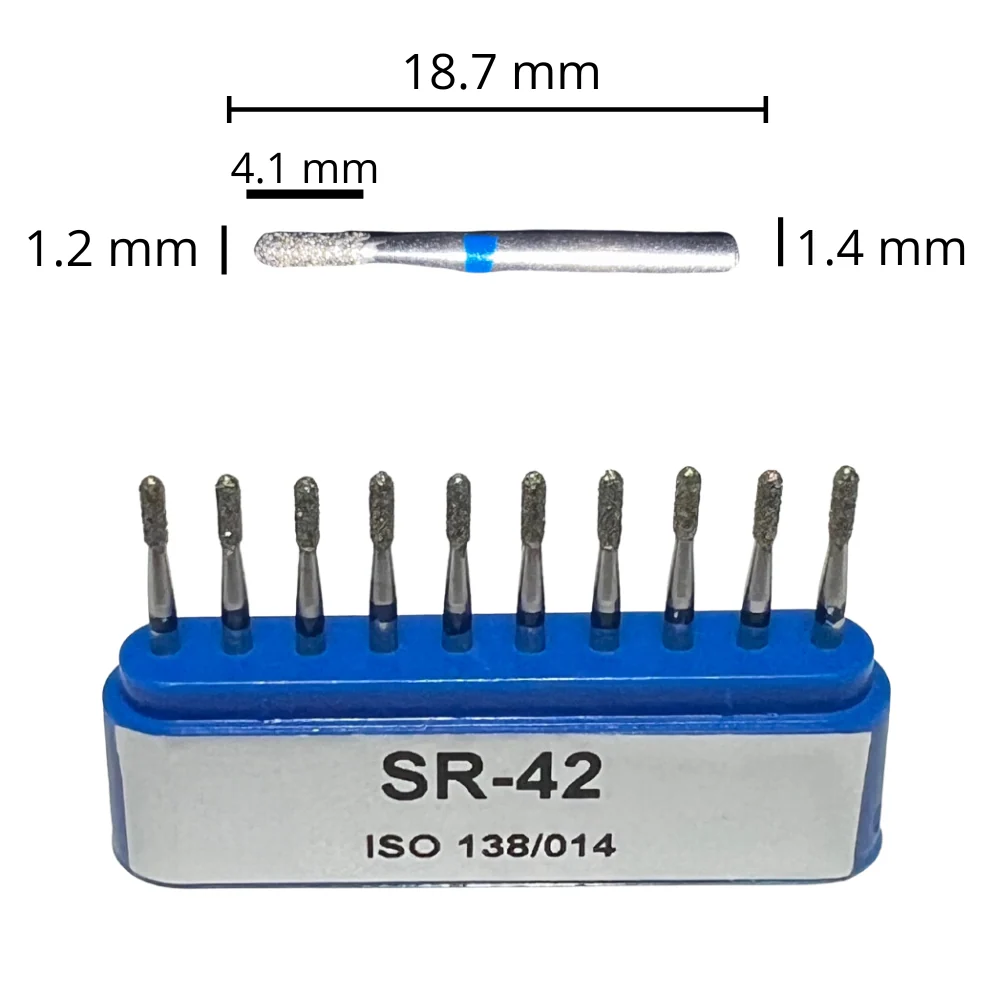 SR-42 Cilindrica Redondeada Fresa Diamante Grano Medio C/10 DT