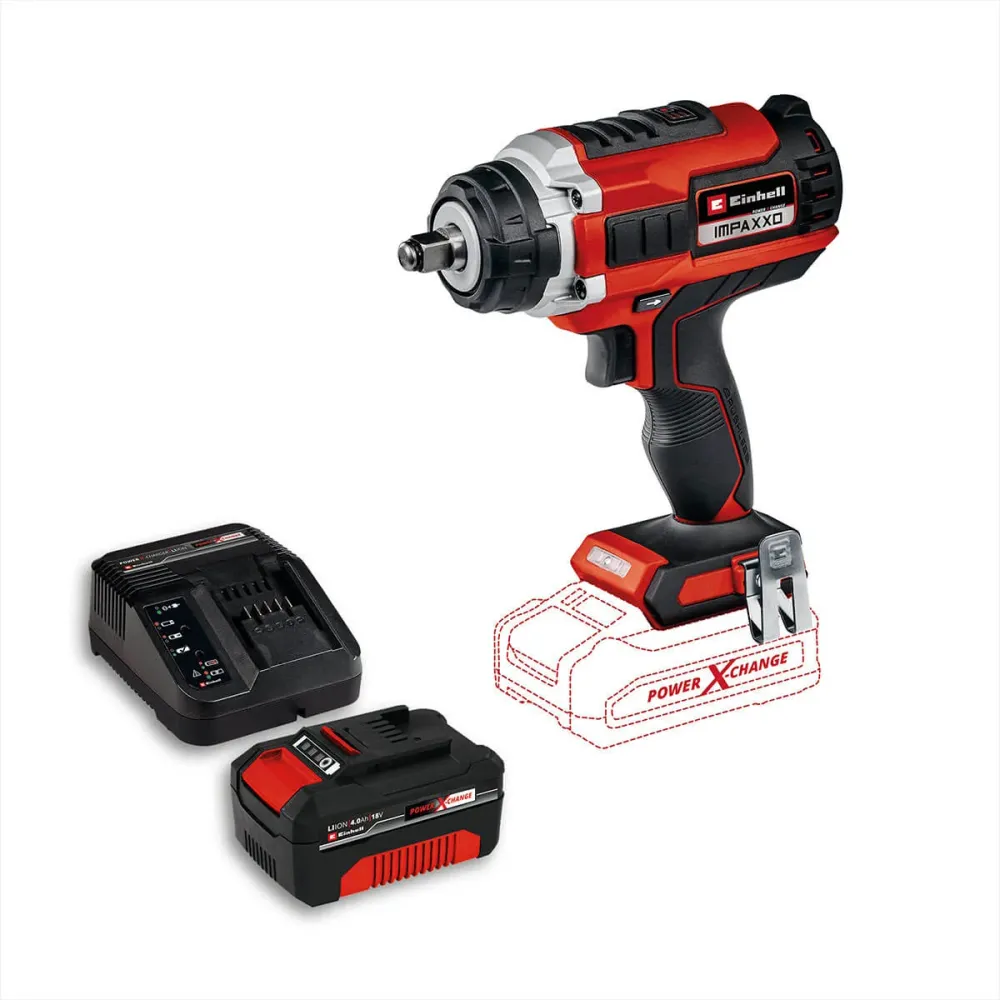 Llave de Impacto Inalámbrica Brushless 18V 400 Nm Incluye 1 Baterí 4.0 Ah Y Cargador Einhell