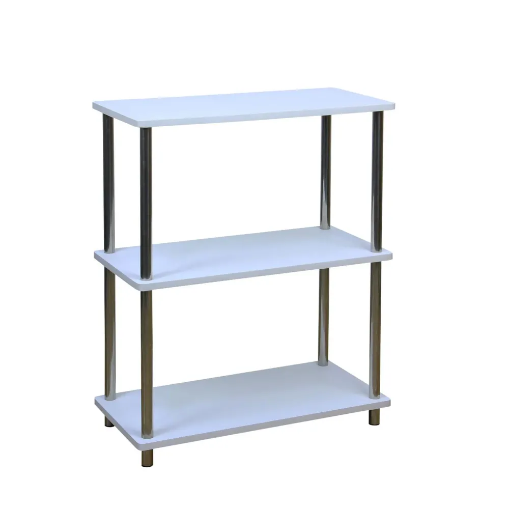 Anaquel Estante Multiusos Madera Con Acero Inoxidable Blanco ELLEGANCE HOUSEWARE