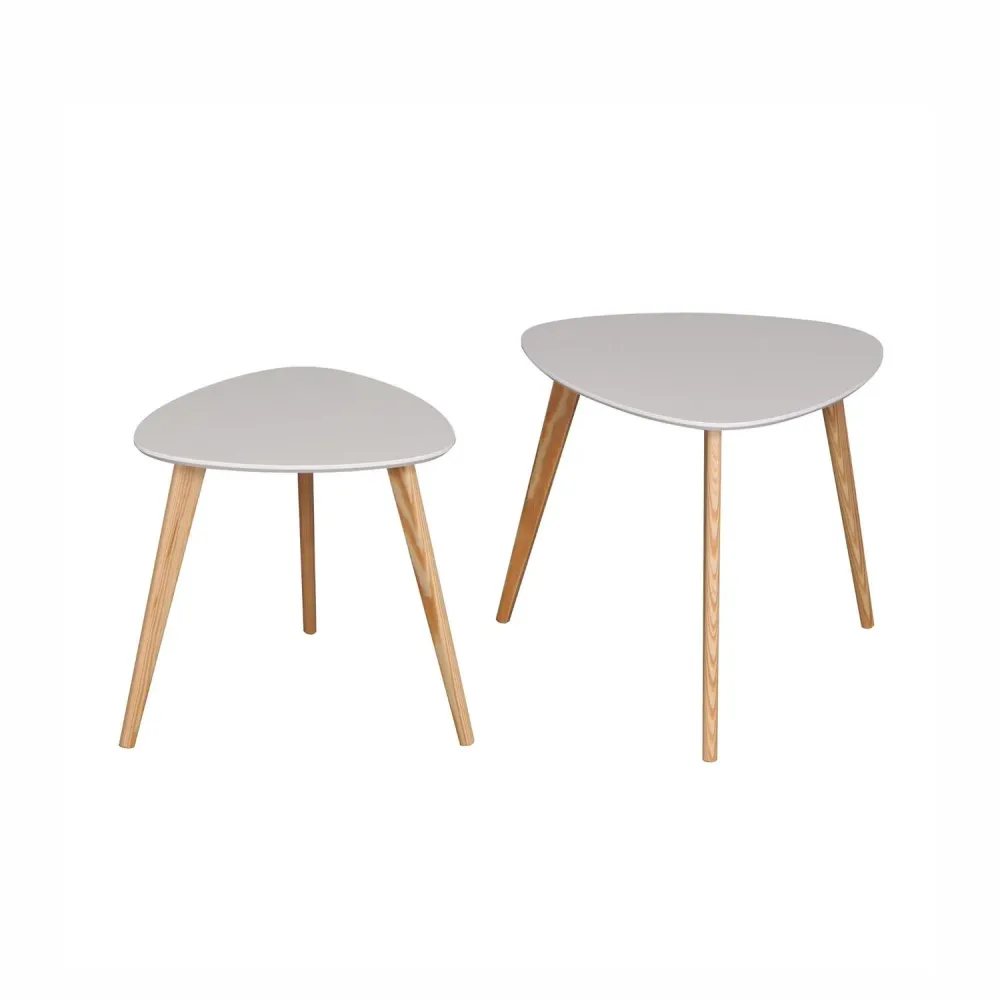 Juego De Mesas Auxiliares Minimalista 2 Pzas Blancas ELLEGANCE HOUSEWARE