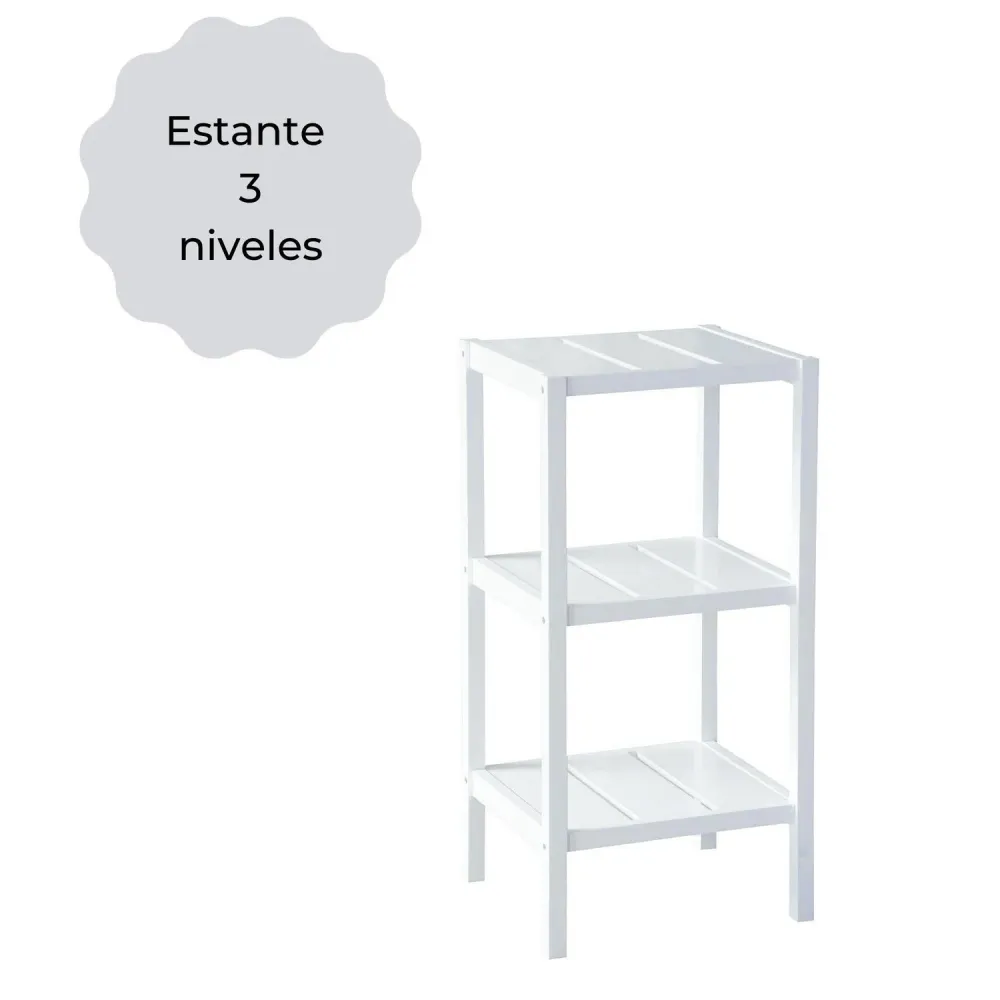 Mueble Anaquel Estante 3 Niveles Blanco, Mdf ELLEGANCE HOUSEWARE