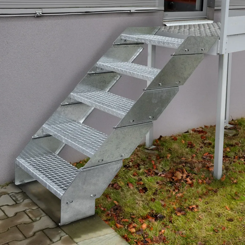 Escalera Galvanizada Ajustable de 5 Escalones– 600mm de Ancho