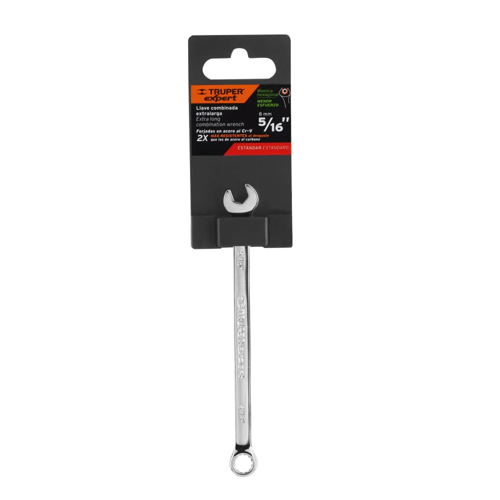 Llave combinada extralarga 5/16" x 145 mm de largo, Expert