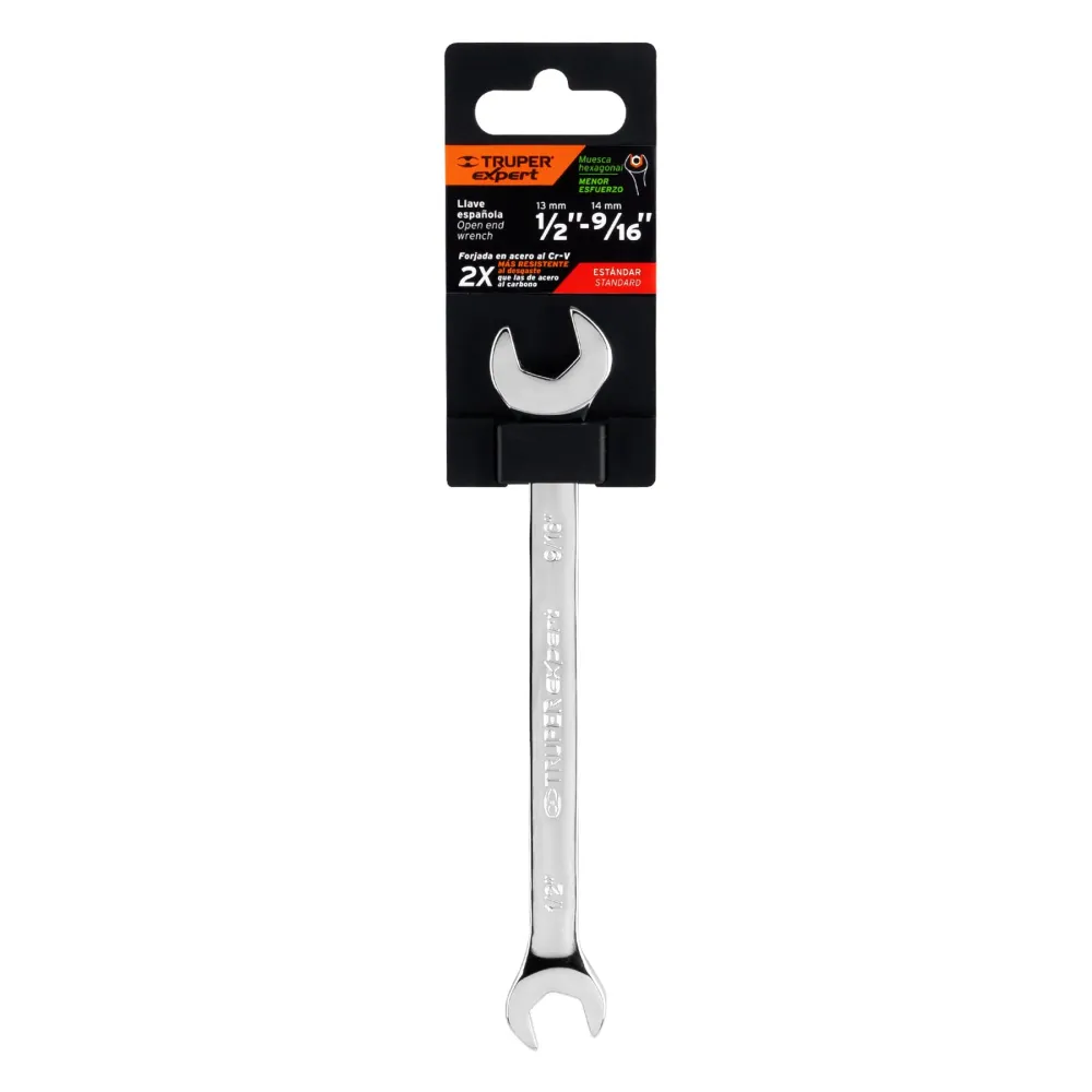 Llave española, 1/2 x 9/16" x 181 mm de largo, Truper Expert