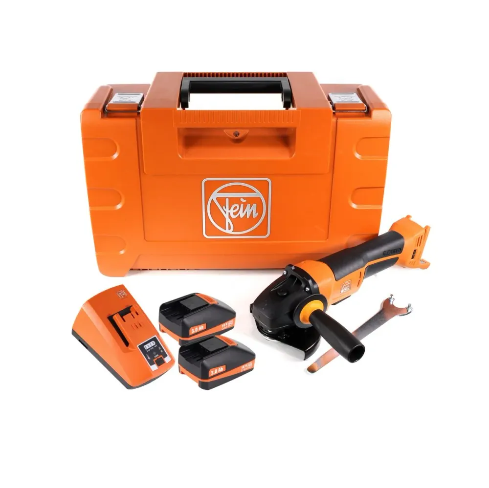 Amoladora angular baterí FEIN CCG 18-125 BLPD 125 mm 18V (71200462000) en maletín con 2 baterías de 3,0 Ah y cargador
