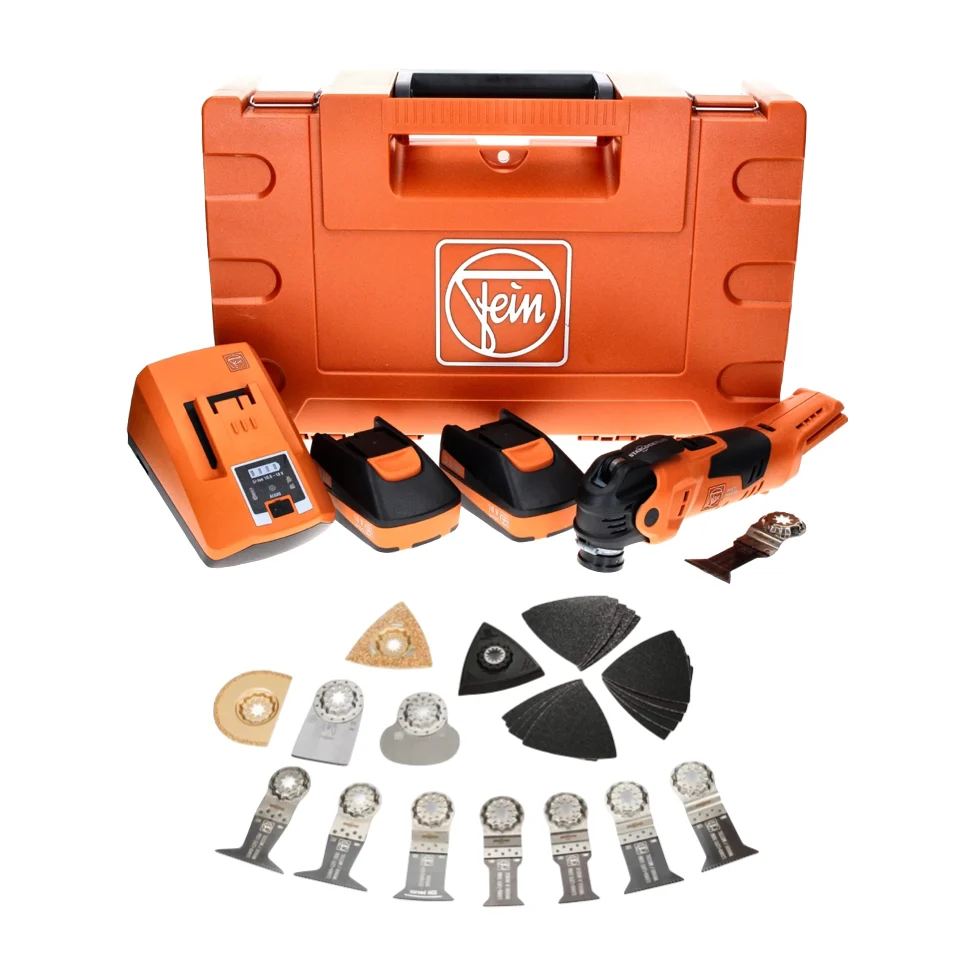 Oscilador de baterí Fein MultiMaster AMM 300 Plus C 12 V Starlock Plus + 2x baterías 3,0 Ah + cargador + set de accesorios...