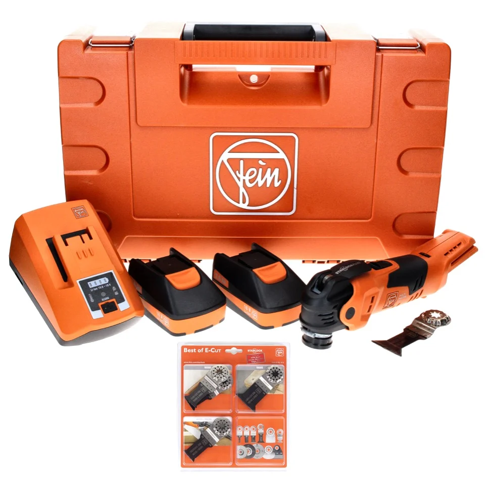 Oscilador de baterí Fein MultiMaster AMM 300 Plus C 12 V Starlock Plus + 2x baterías 3,0 Ah + cargador + set de accesorios...