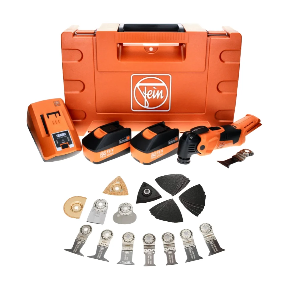 Oscilador de baterí FEIN MultiMaster AMM 500 PLUS 18 V Starlock Plus + 2x baterías 6,0 Ah + cargador + juego de accesorios...