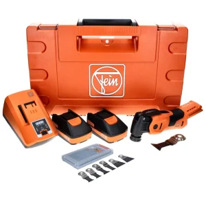 Oscilador de baterí Fein MultiMaster AMM 700 MAX C 18 V Starlock Max Brushless + 2x baterías 3.0 Ah + cargador + set de ac...