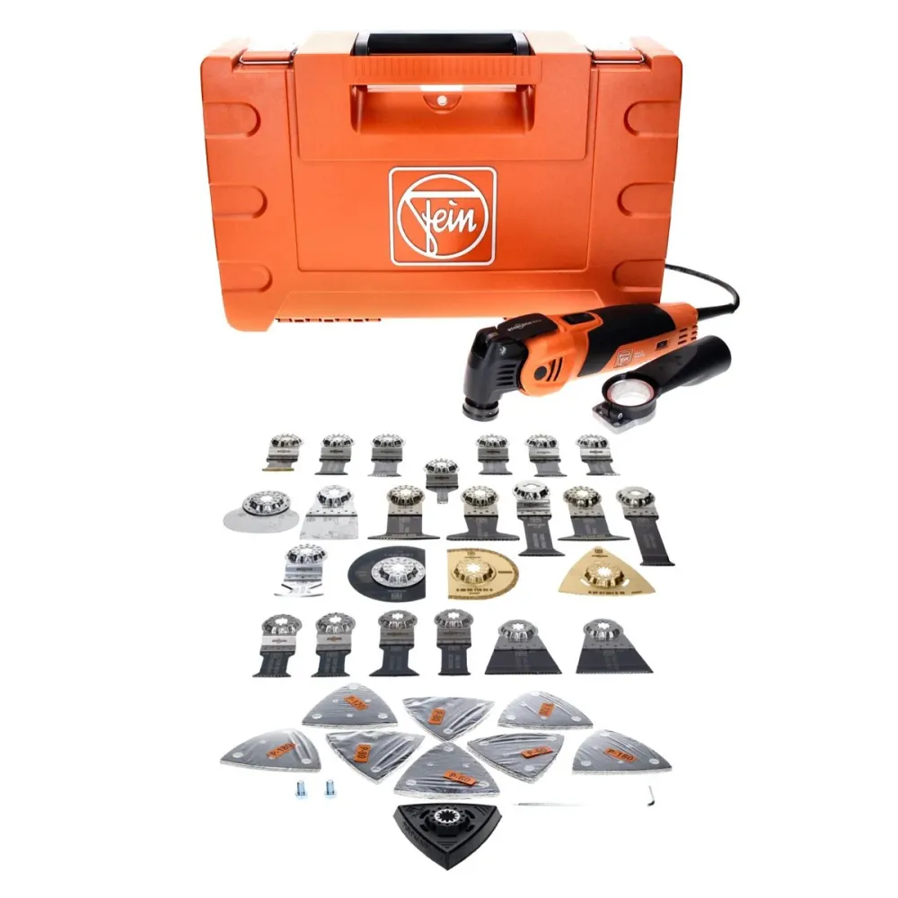 Oscilador FEIN MultiMaster MM 700 MAX TOP 450 W Starlock Max + set de accesorios 6 piezas + estuche