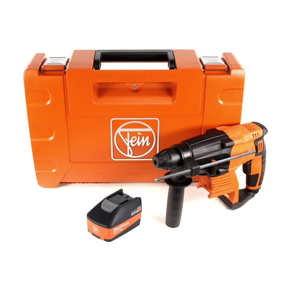 Taladro percutor inalámbrico FEIN ABH 18 2.0J 18V SDS-plus sin escobillas + 1x baterí 5.2Ah + maletín - sin cargador