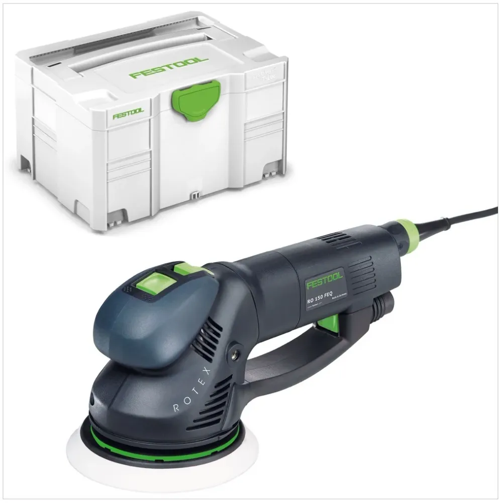 Festool RO 150 FEQ-Plus Lijadora excéntrica de engranajes ROTEX 720W 5 mm carrera (575069) en Systainer + disco de lija