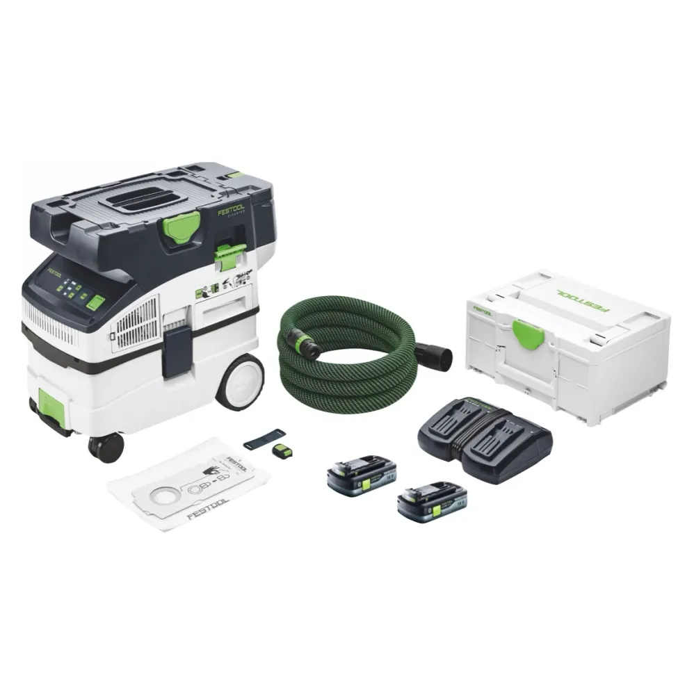 Festool CTLC MIDI aspirador móvil sin cable 36 V ( 2x 18 V ) clase de polvo L + 2x baterí 4,0 Ah + cargador + systainer
