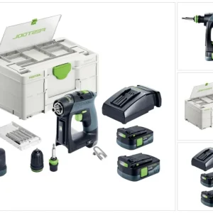 Festool CXS 12 2,5-Set Taladro atornillador sin cable 12 V 30 Nm Brushless ( 576865 ) + 2x baterí 2,5 Ah + cargador + kit...