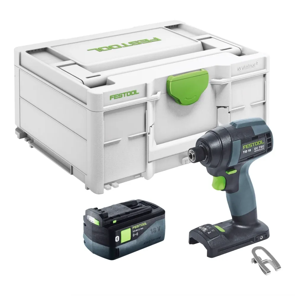 Festool TID 18-Basic llave de impacto sin cable 18 V 180 Nm 1/4" + 1x baterí recargable 5,0 Ah + systainer - sin cargador