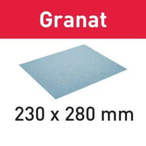 Papel de lija Festool 230x280 P180 GR/10 granate (201262) para abrasivos manuales