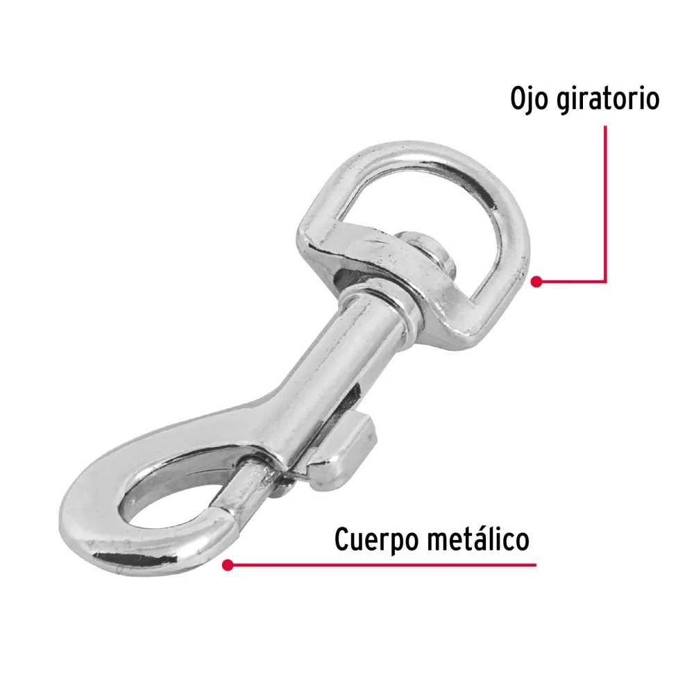 Mosquetón Con Destorcedor De Zinc 2" Truper Bdz-2 Fiero (truper)