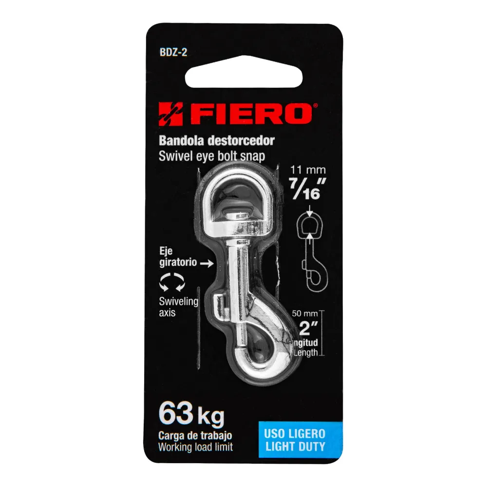 Mosquetón Con Destorcedor De Zinc 2" Truper Bdz-2 Fiero (truper)