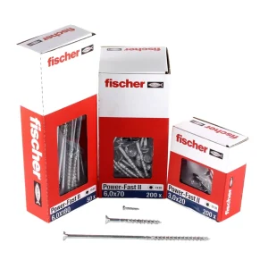 Fischer Power-Fast II FPF II tornillo para aglomerado 6,0x220 mm 50 piezas (670467) cabeza avellanada con rosca parcial To...
