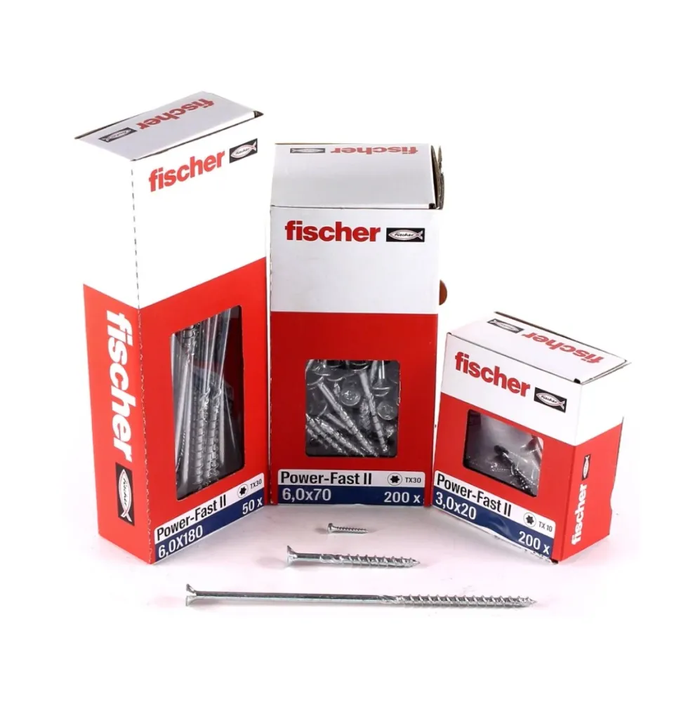 Fischer Power-Fast II FPF II tornillo para aglomerado 6,0x300 mm 50 piezas (670475) cabeza avellanada con rosca parcial To...