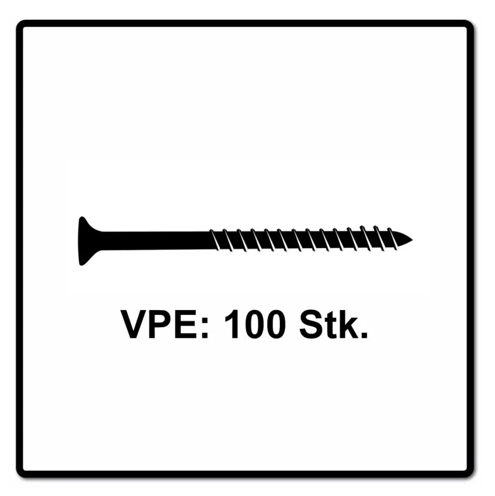 Fischer Power-Fast II FPF II tornillo para aglomerado 4,5x80 mm 100 piezas (670278) cabeza avellanada con rosca parcial To...