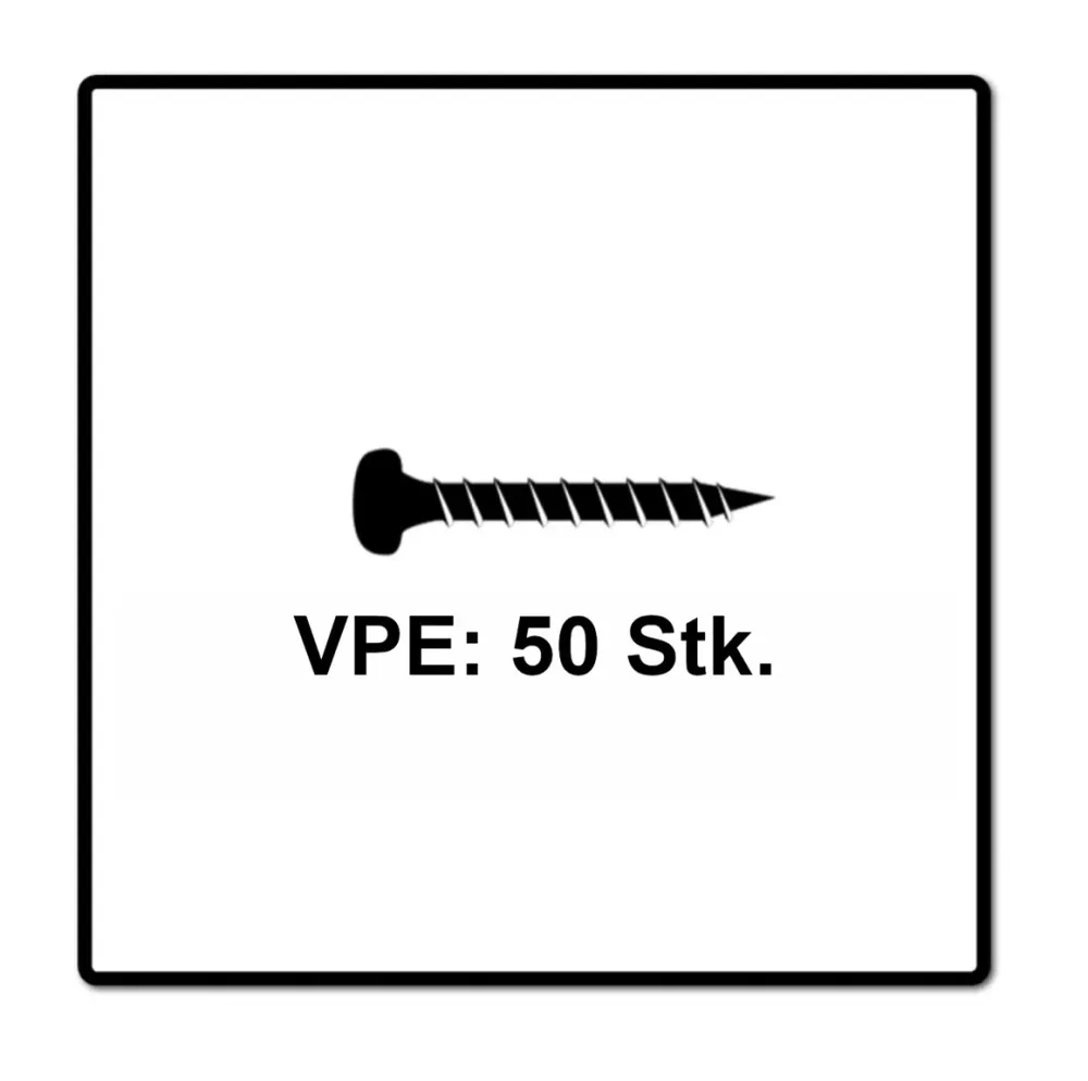 Fischer Power-Fast II FPF II Tornillo para aglomerado 6,0x80 mm 50 piezas (670534) Cabeza alomada con rosca parcial Torx g...