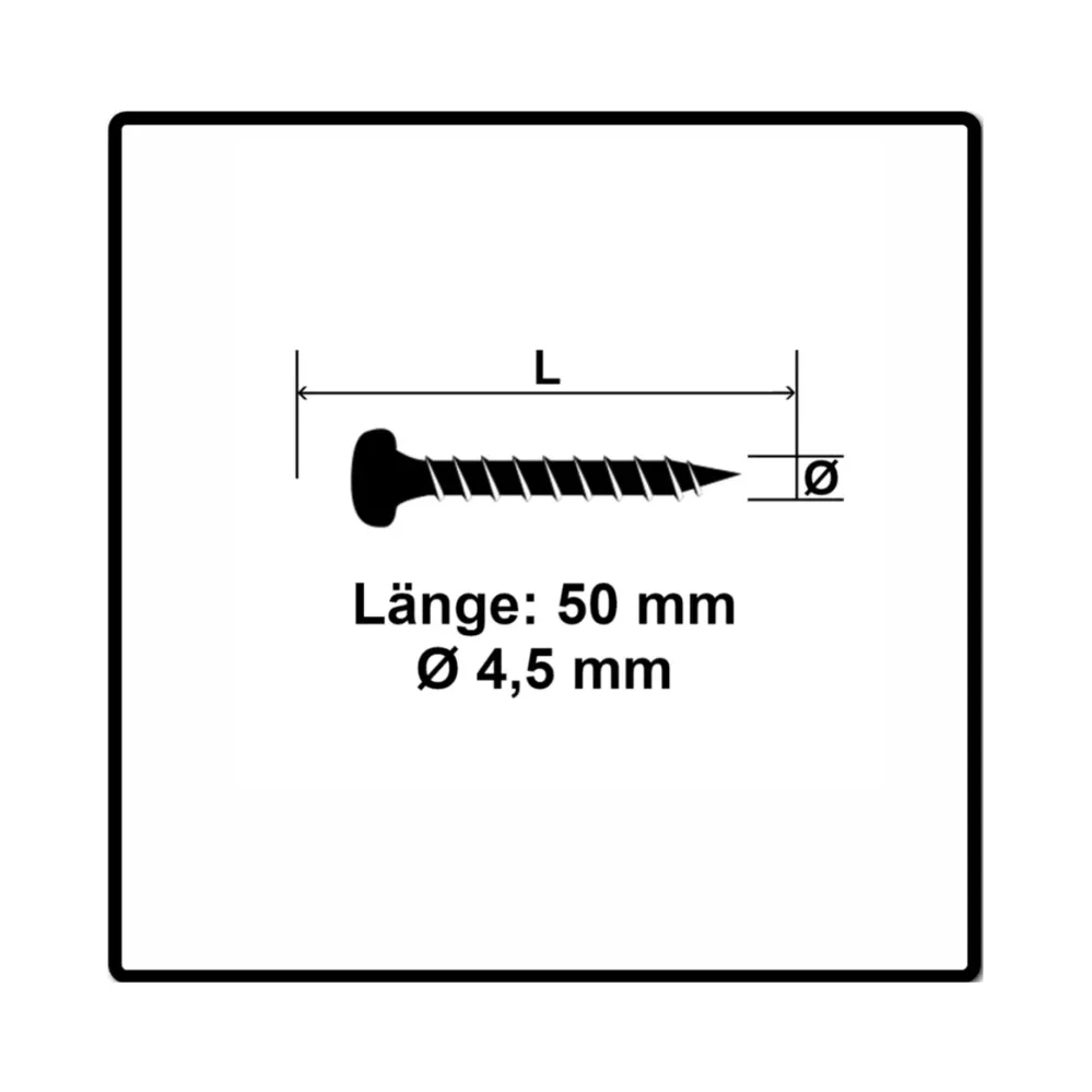 Fischer Power-Fast II FPF II tornillo para aglomerado 4,5x50 mm 200 piezas (670636) Cabeza plana con rosca completa Torx g...