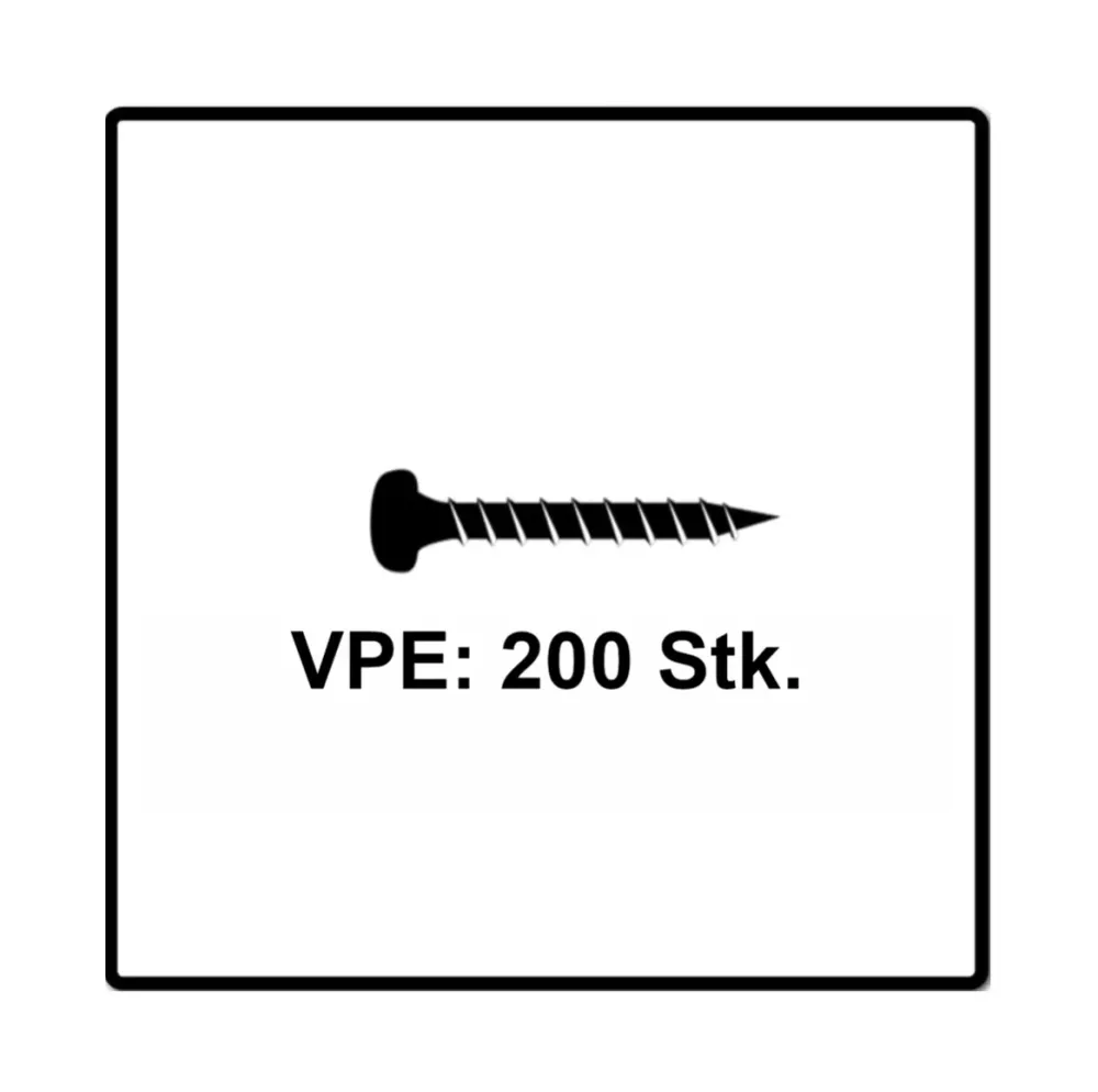 Fischer Power-Fast II FPF II tornillo para aglomerado 4,5x50 mm 200 piezas (670636) Cabeza plana con rosca completa Torx g...