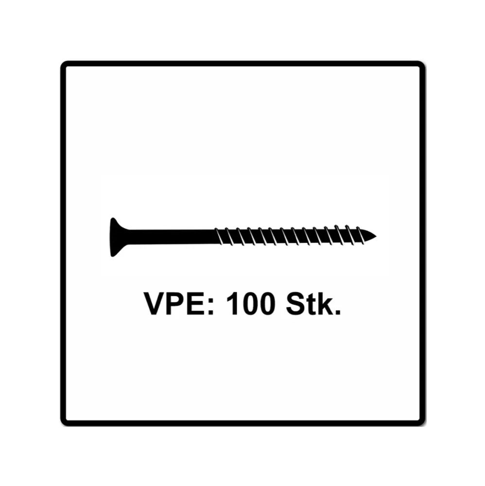 Fischer Power-Fast II FPF II tornillo para aglomerado 5,0x90 mm 100 piezas (670384) cabeza avellanada con rosca parcial To...