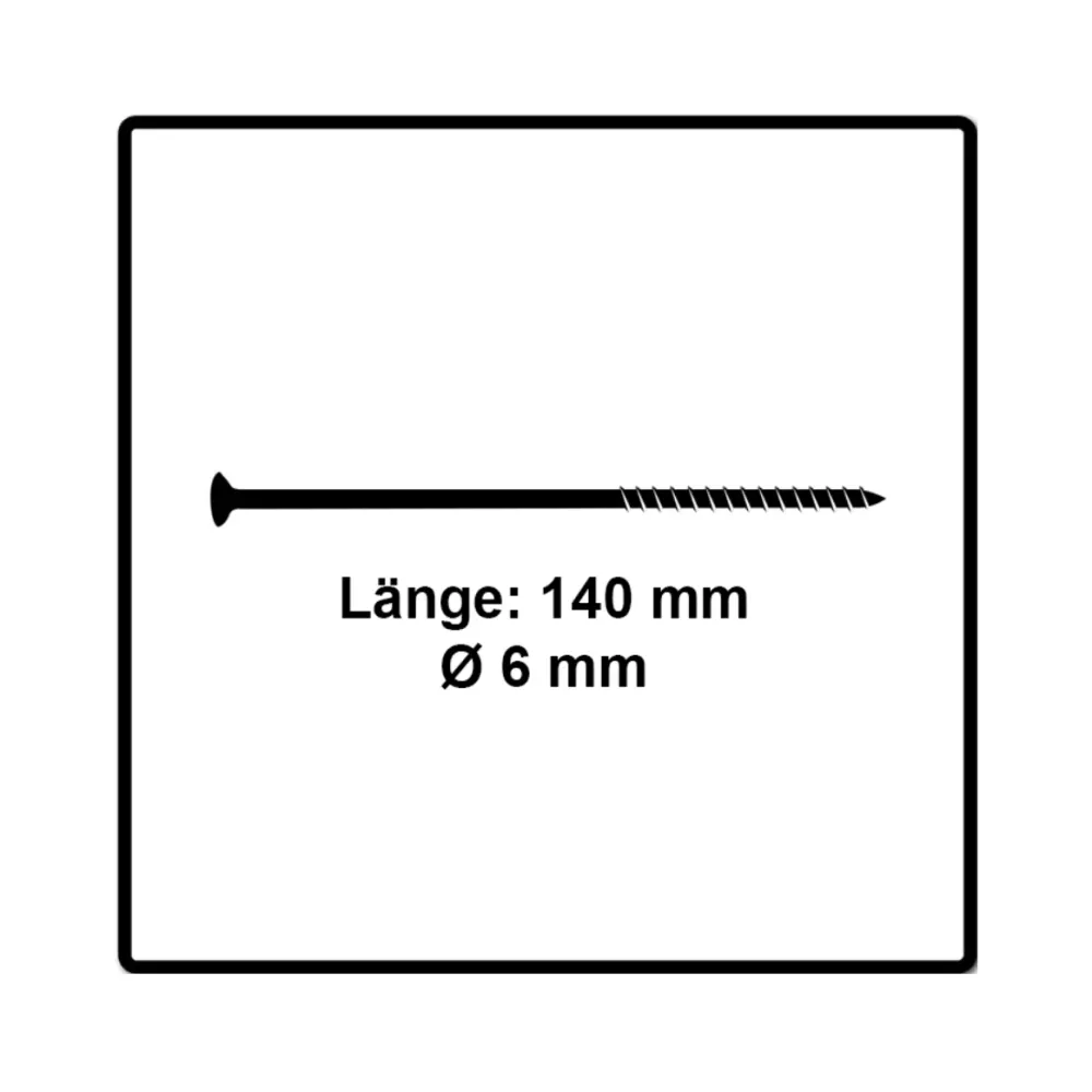 Fischer Power-Fast II FPF II tornillo para aglomerado 6,0x140 mm 100 piezas (670462) cabeza avellanada con rosca parcial T...