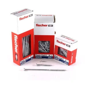 Fischer Power-Fast II FPF II tornillo para aglomerado 6,0x50 mm 100 piezas (670478) cabeza avellanada con rosca parcial To...