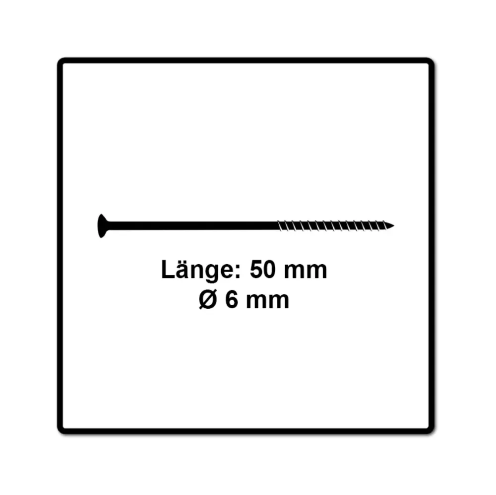 Fischer Power-Fast II FPF II tornillo para aglomerado 6,0x50 mm 100 piezas (670478) cabeza avellanada con rosca parcial To...