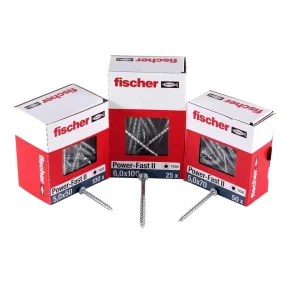 Fischer Power-Fast II FPF II tornillo para aglomerado 4,5x35 mm 200 piezas (670331) Cabeza plana con rosca completa Torx g...