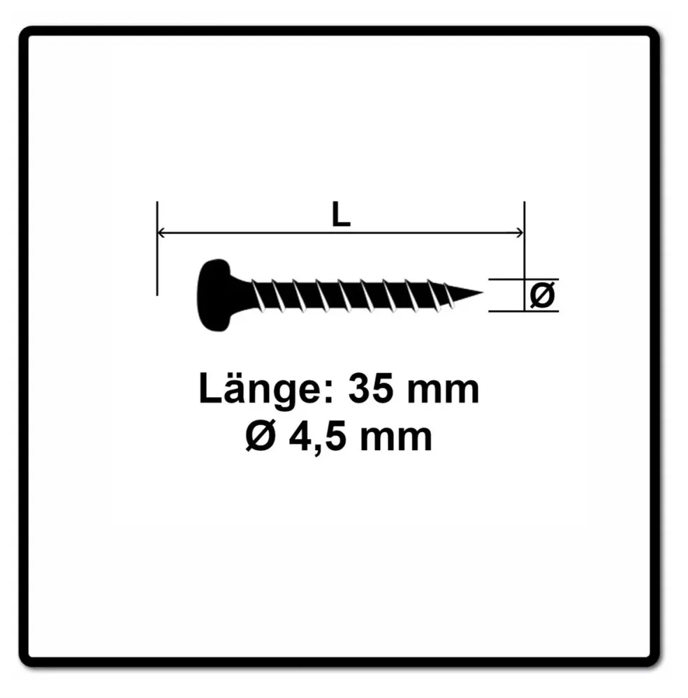 Fischer Power-Fast II FPF II tornillo para aglomerado 4,5x35 mm 200 piezas (670331) Cabeza plana con rosca completa Torx g...