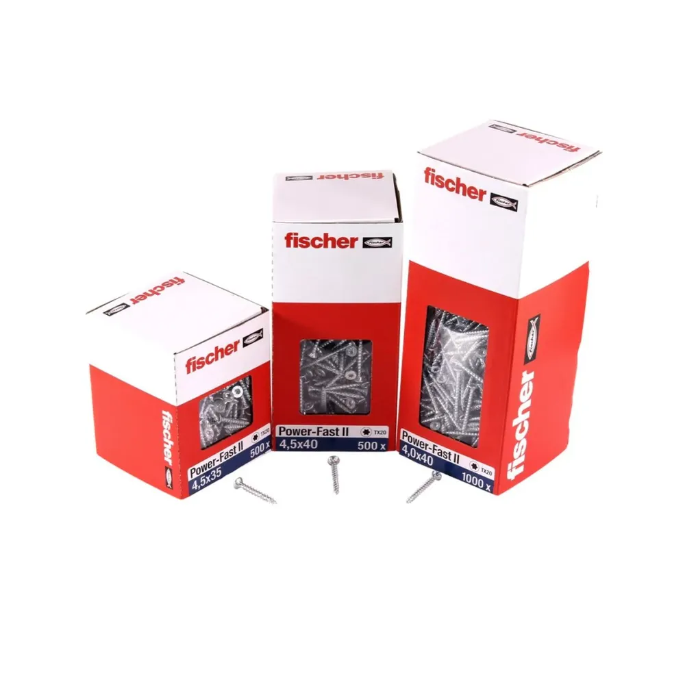 Fischer Power-Fast II FPF II tornillo para aglomerado 6,0x60 mm 100 piezas (670455) cabeza avellanada con rosca completa T...