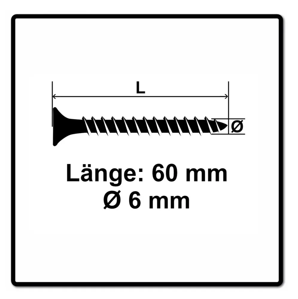 Fischer Power-Fast II FPF II tornillo para aglomerado 6,0x60 mm 100 piezas (670455) cabeza avellanada con rosca completa T...