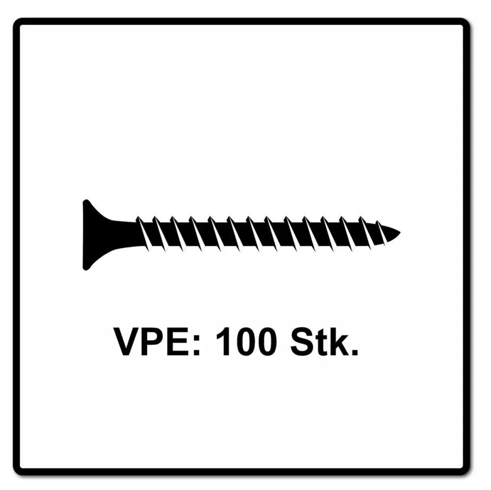 Fischer Power-Fast II FPF II tornillo para aglomerado 6,0x60 mm 100 piezas (670455) cabeza avellanada con rosca completa T...