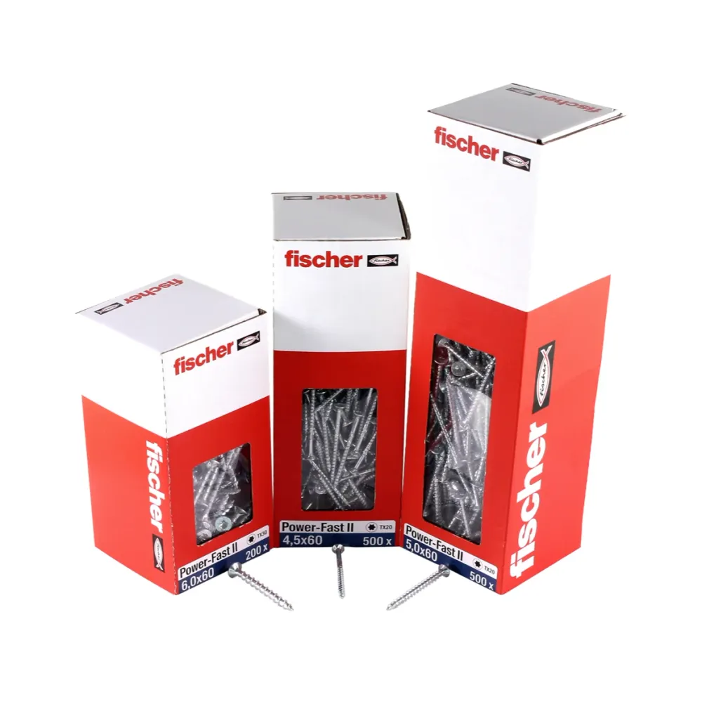 Fischer Power-Fast II FPF II tornillo para aglomerado 5,0x60 mm 100 piezas (670378) cabeza avellanada con rosca parcial To...