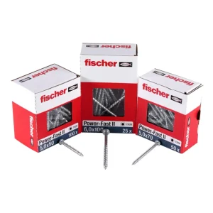 Fischer Power-Fast II FPF II tornillo para aglomerado 6,0x110 mm 100 piezas (670459) cabeza avellanada con rosca parcial T...