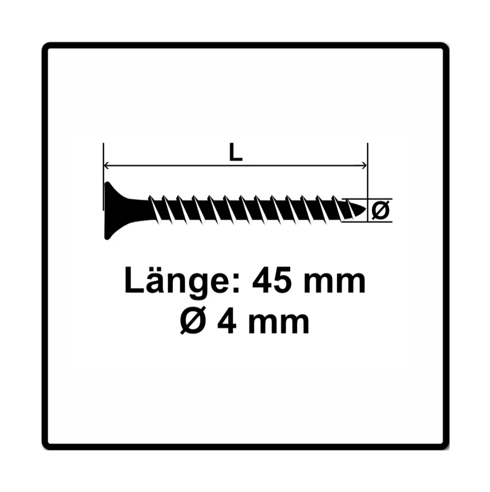 Fischer Power-Fast II FPF II tornillos para aglomerado 4,0x45 mm 200 piezas (670160) cabeza avellanada con rosca completa...