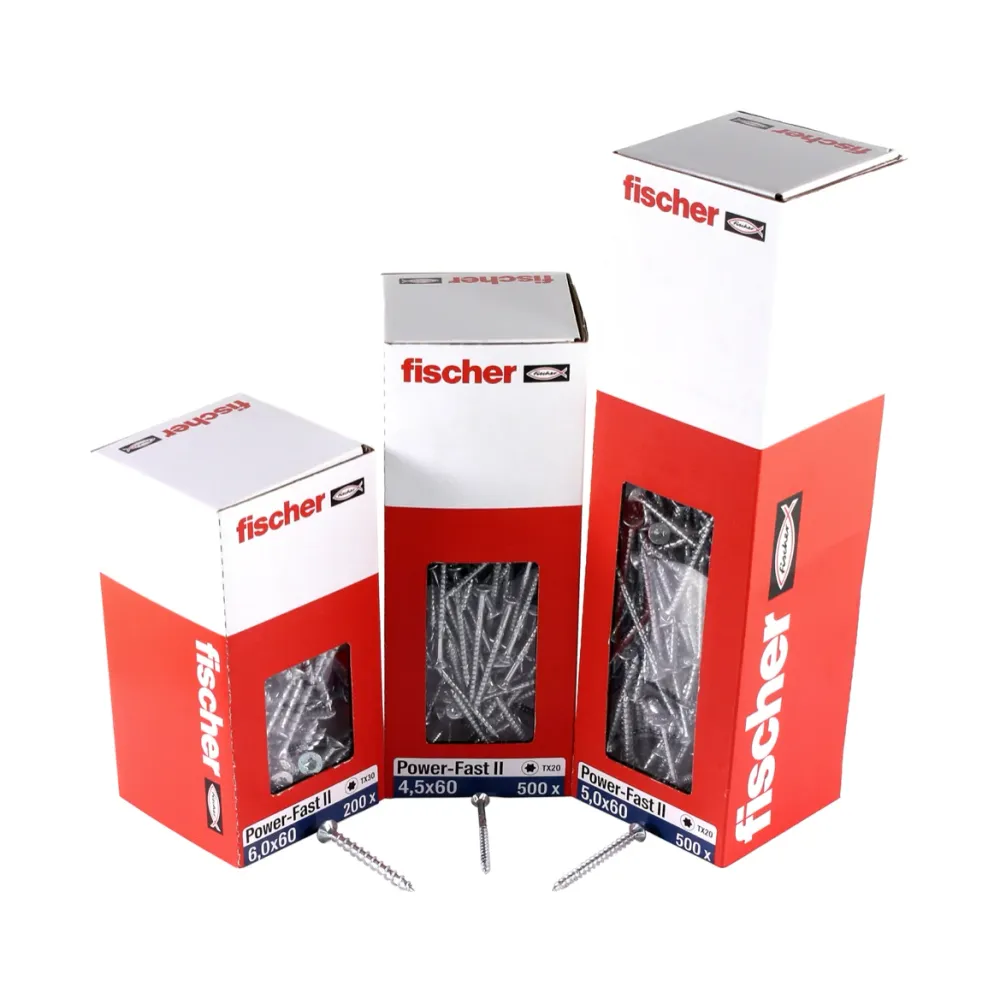 Fischer Power-Fast II FPF II tornillos para aglomerado 4,5x35 mm 200 piezas (670266) cabeza avellanada con rosca parcial T...