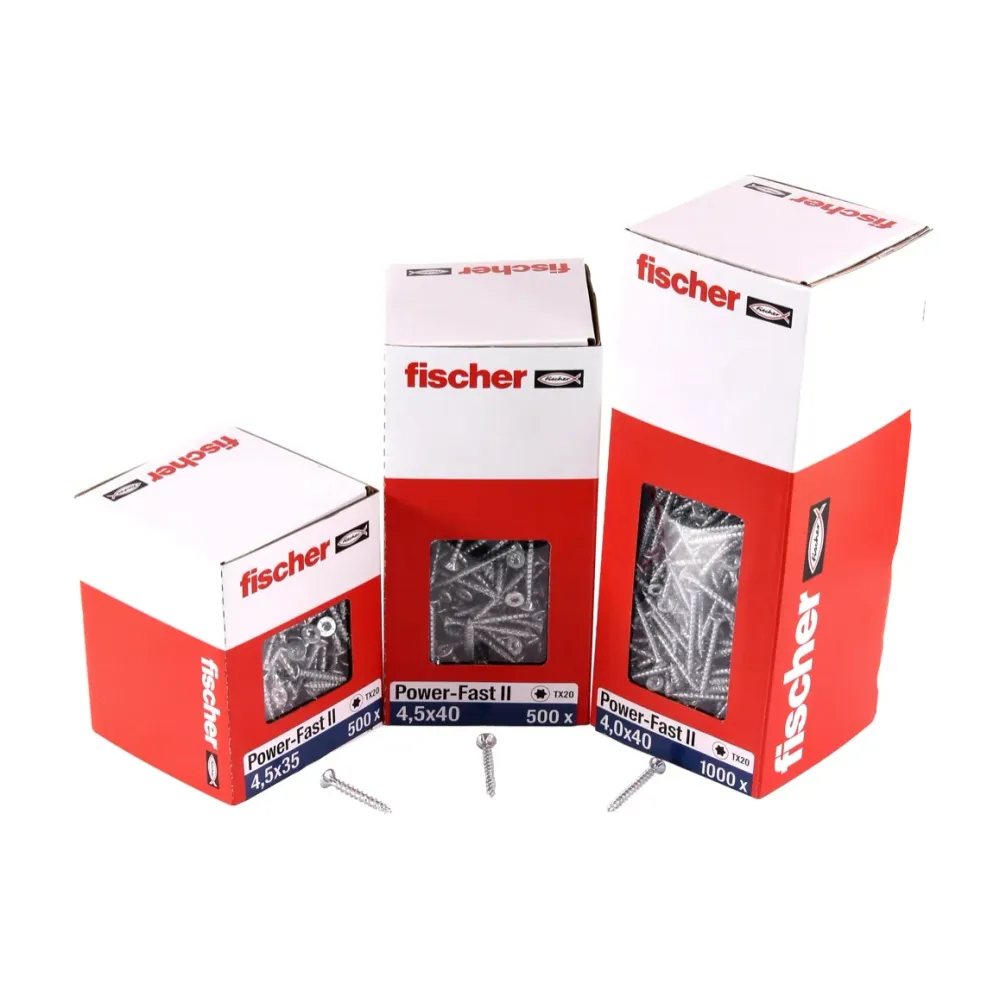 Fischer Power-Fast II FPF II tornillos para aglomerado 3,0x12 mm 200 piezas (670056) Cabeza redonda con rosca completa Tor...