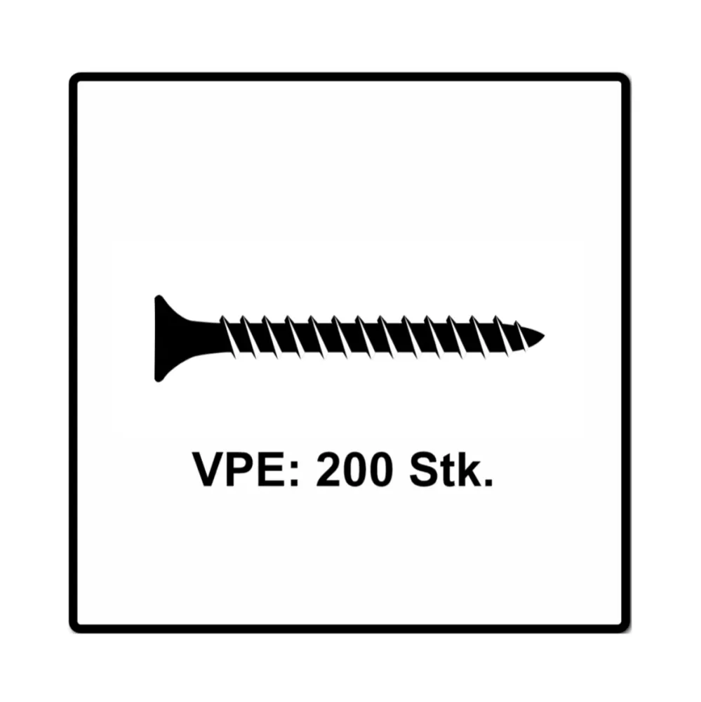 Fischer Power-Fast II FPF II tornillos para aglomerado 4,5x40 mm 200 piezas (670260) cabeza avellanada con rosca completa...