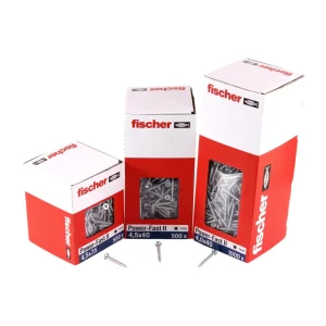 Fischer Power-Fast II FPF II tornillos para aglomerado 4,0x45 mm 500 piezas (670161) cabeza avellanada con rosca completa...