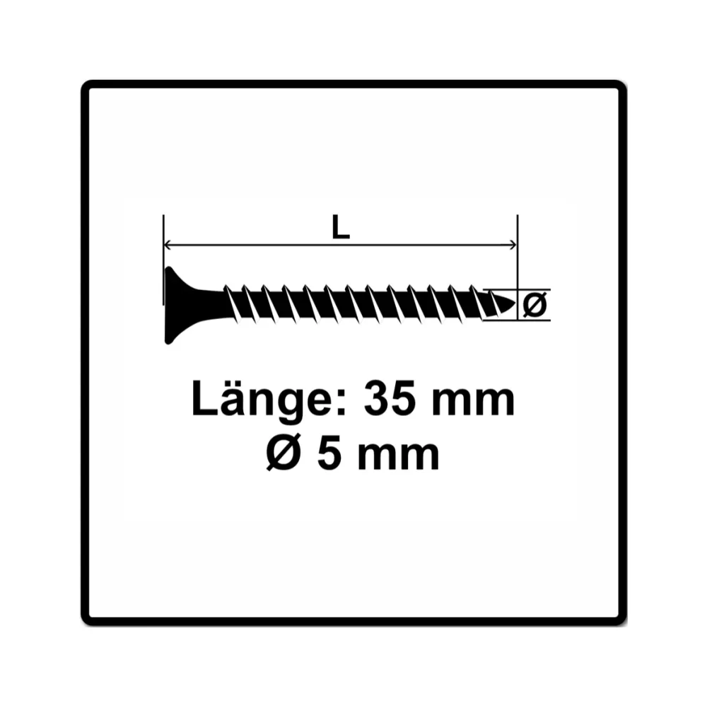 Fischer Power-Fast II FPF II tornillos para aglomerado 5,0x35 mm 500 piezas (670353) cabeza avellanada con rosca completa...