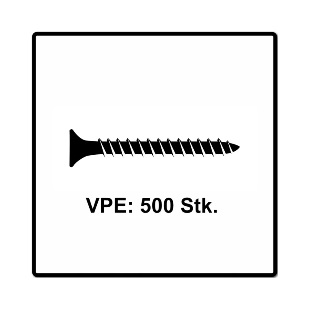 Fischer Power-Fast II FPF II tornillos para aglomerado 5,0x35 mm 500 piezas (670353) cabeza avellanada con rosca completa...