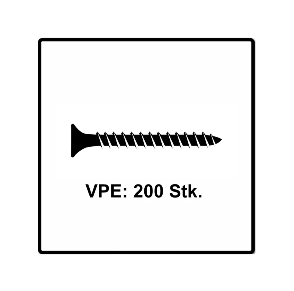 Fischer Power-Fast II FPF II tornillos para aglomerado 4,5x50 mm 200 piezas (670264) cabeza avellanada con rosca completa...