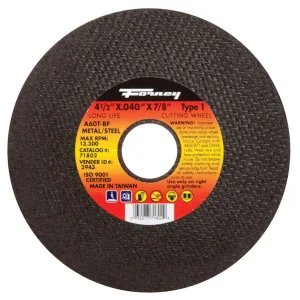 Disco de corte Forney de óxido de aluminio de 4-1/2 pulg. de diámetro x 7/8 pulg. (1 pieza) - Oferta de la semana